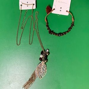 Autumn Leaf necklace and bracelet set